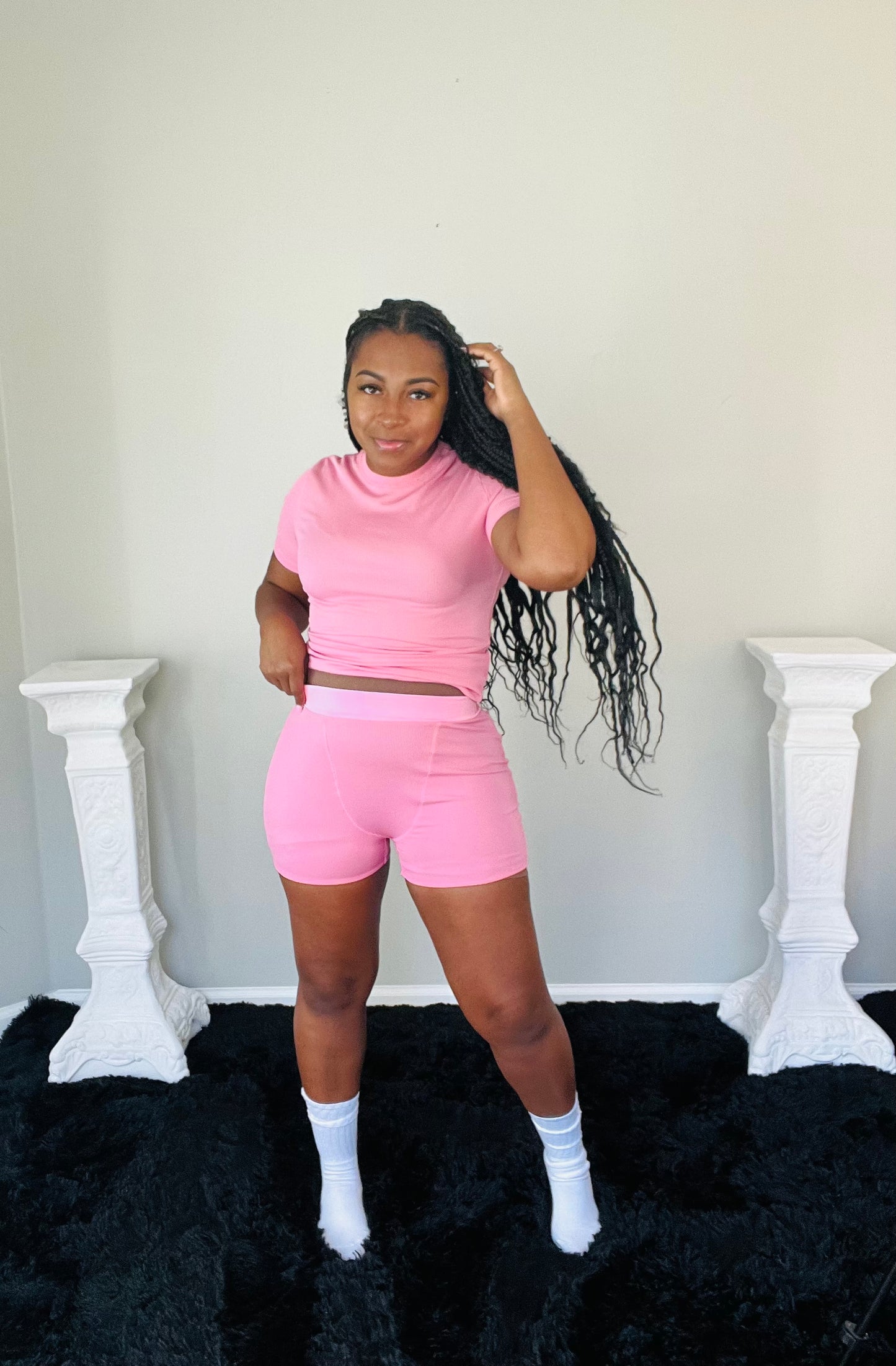 IT GIRL SHORT SET (pink)