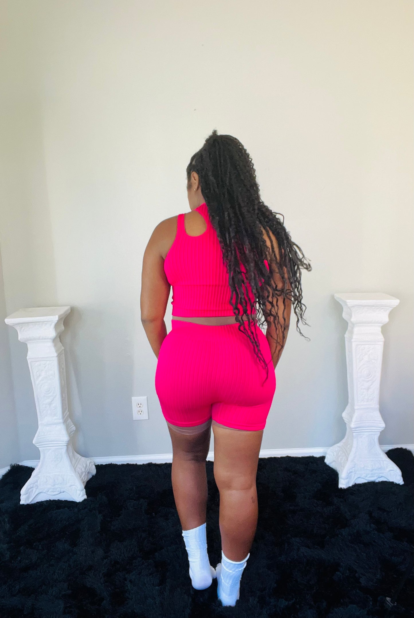 AROUND THE WAY SHORT SET (pink)