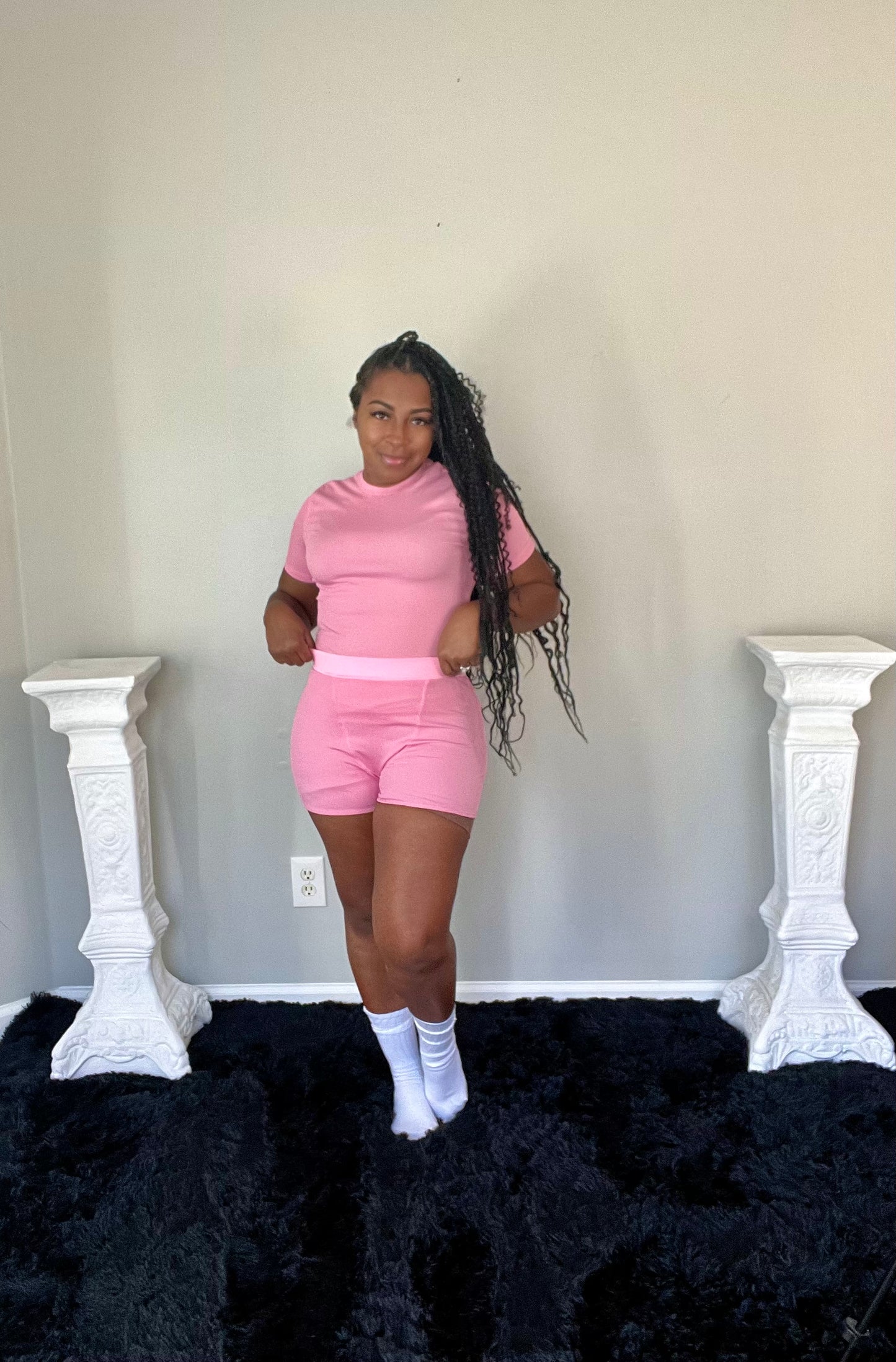 IT GIRL SHORT SET (pink)