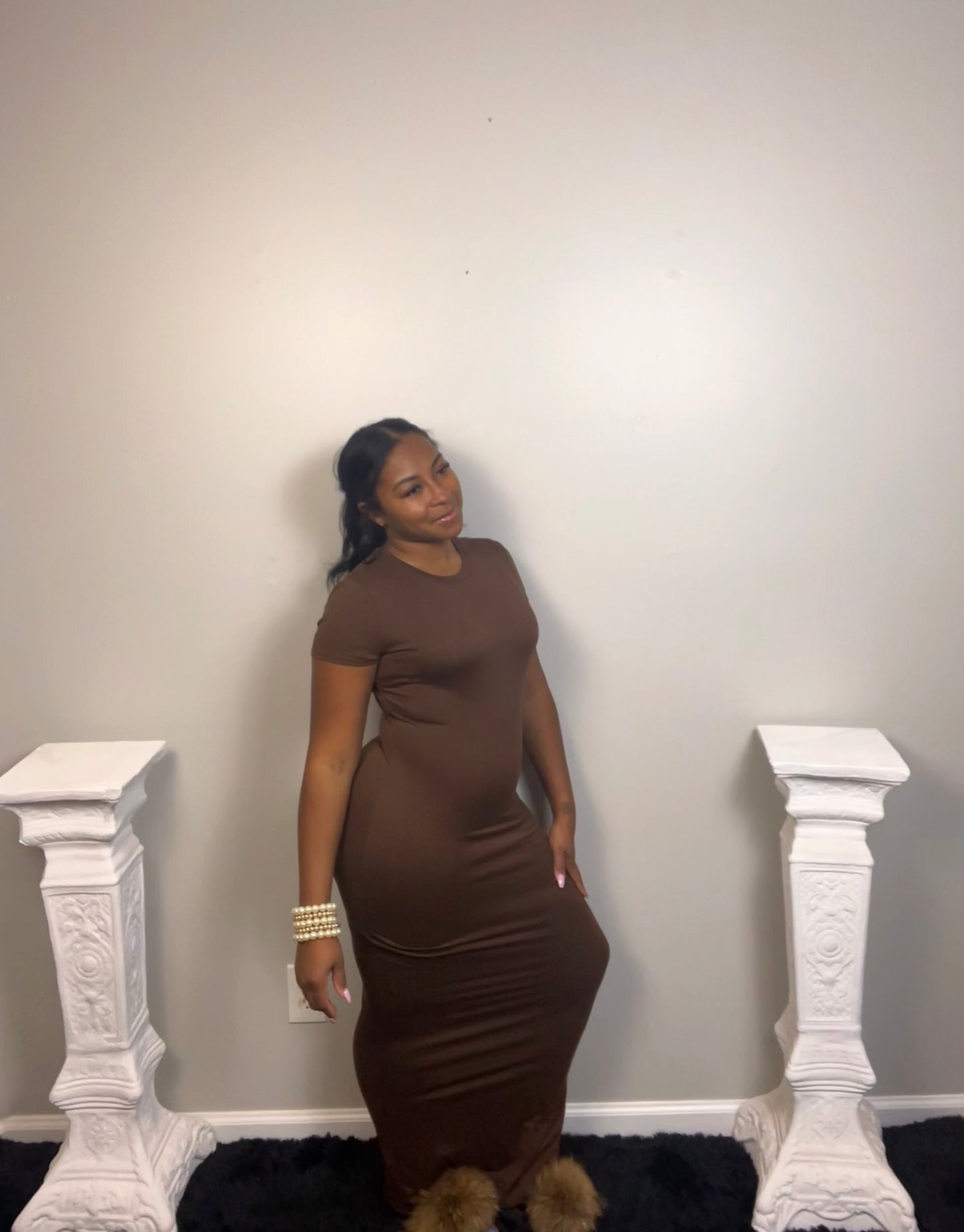 BASIC LUXE DRESS (mocha)