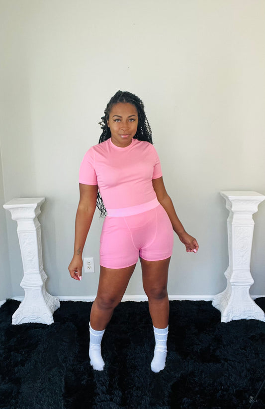 IT GIRL SHORT SET (pink)