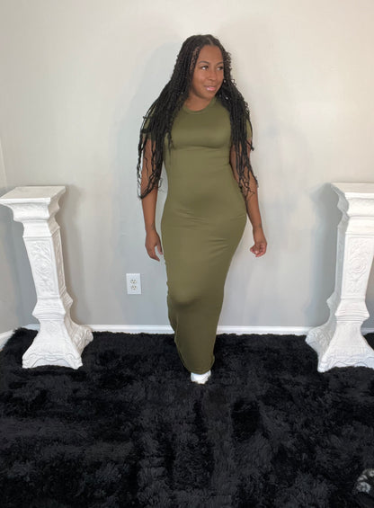 BASIC LUXE DRESS (green)