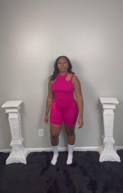 AROUND THE WAY SHORT SET (pink)