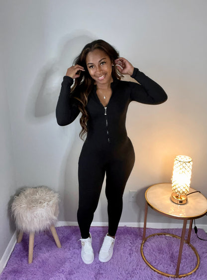 Luxe Zip Jumpsuit – Black