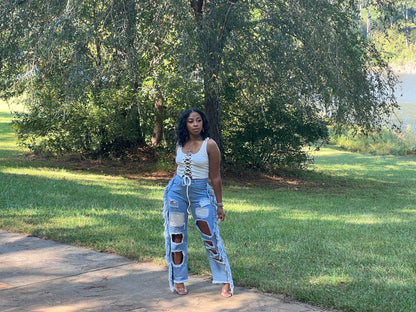 So Much Bling Fringe Jeans – Denim