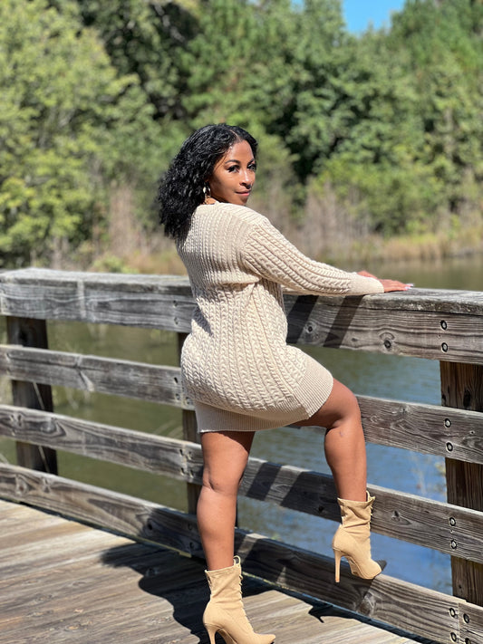 Way2Sexy Sweater Dress – Nude